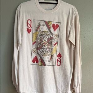Goodie Two Sleeves Buckle Queen of Hearts Graphic Long Sleeve Shirt